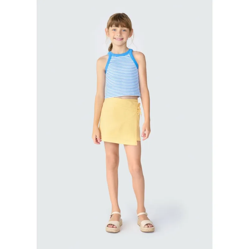 Shorts Saia Infantil Com Amarração - Amarelo 014