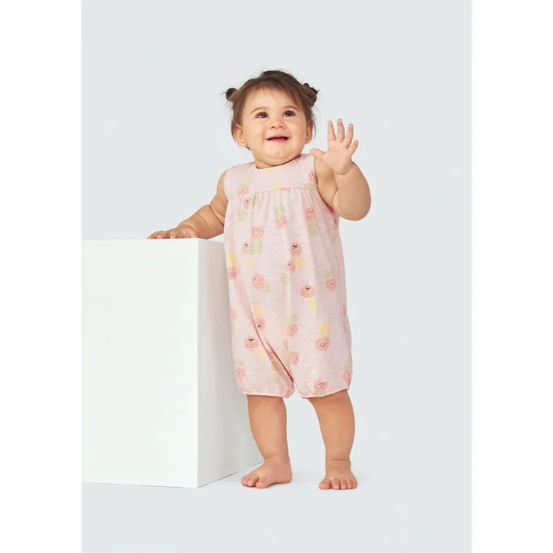 Macacão Banho de Sol Bebê Menina + Faixa de Cabelo - Rosa 03M