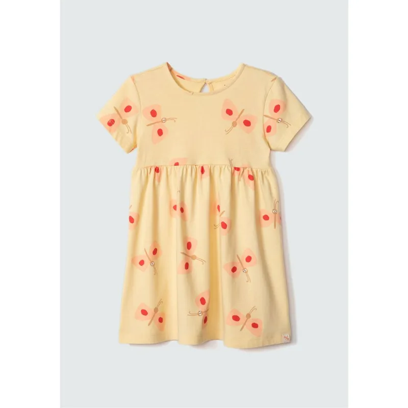 Vestido Infantil Toddler Manga Curta Estampado - Amarelo 003