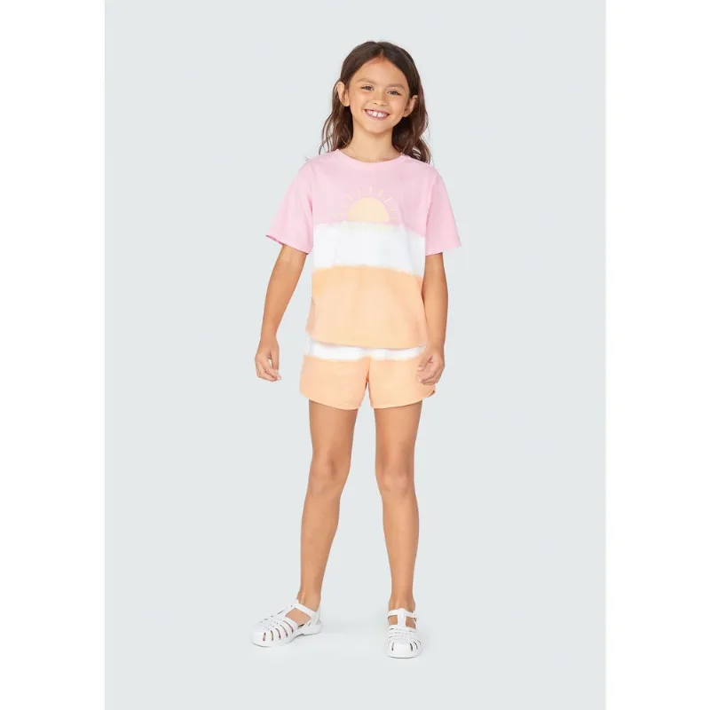 Shorts Infantil Menina Em Moletinho Dip Dye - Rosa 010