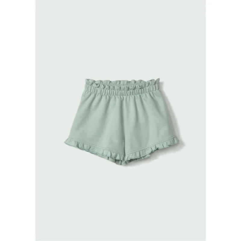 Shorts Infantil Menina Toddler Em Moletom - Verde 001