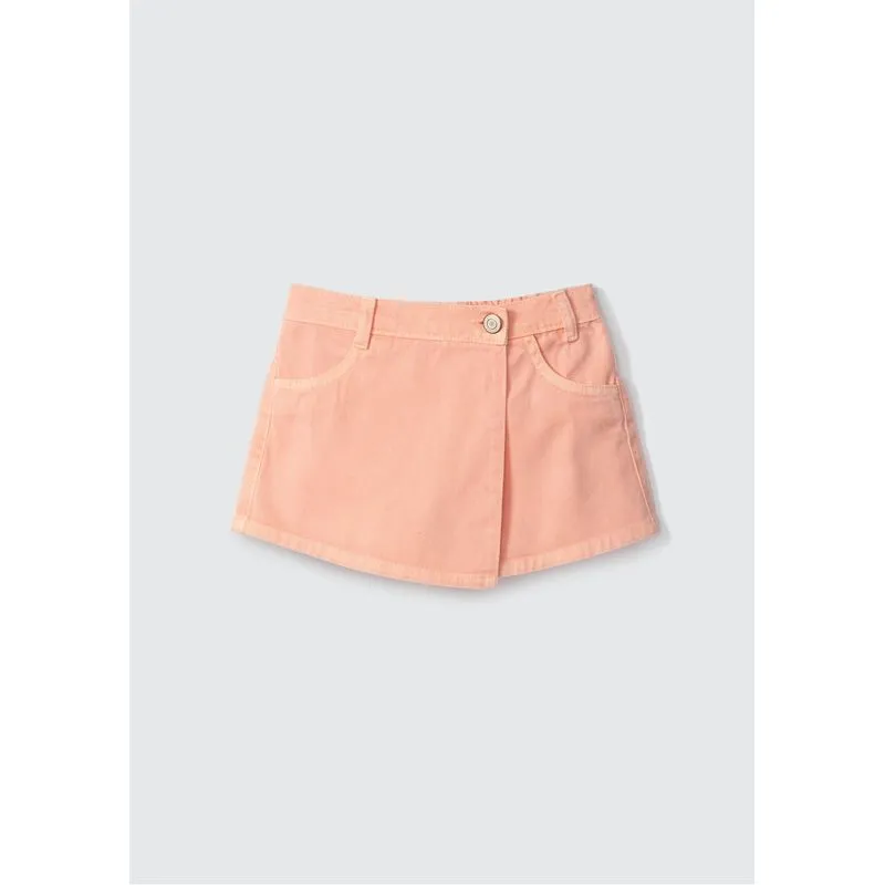 Shorts Saia Menina Toddler Em Sarja - Laranja 004