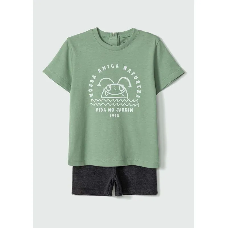 Conjunto Curto Infantil Menino Toddler - Verde 001