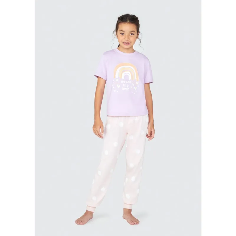 Pijama Infantil Menina Regular Com Estampa - Roxo 010