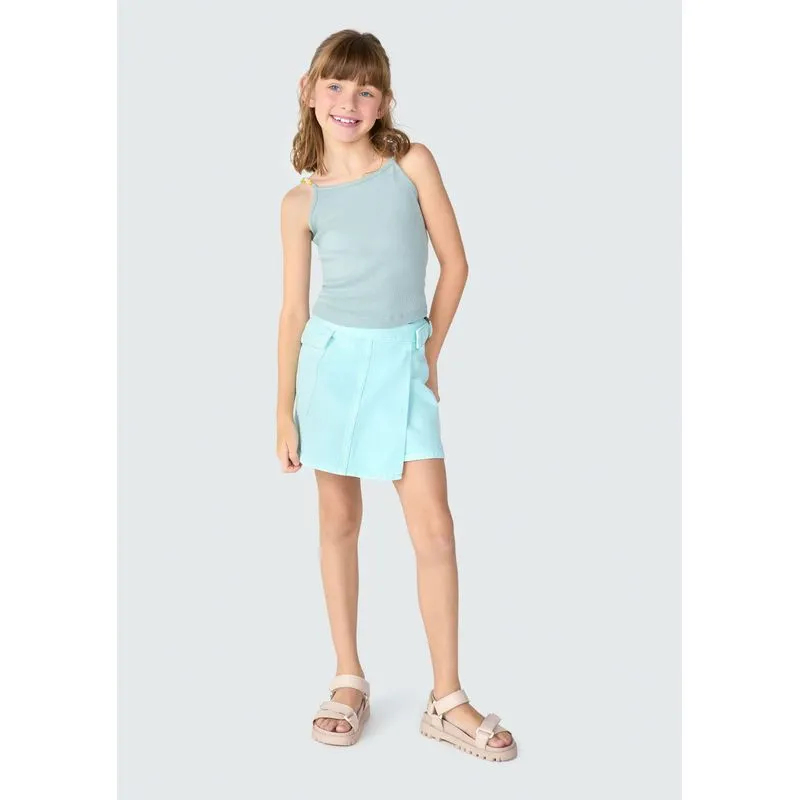 Saia Infantil Em Sarja Transpassada - Azul 014