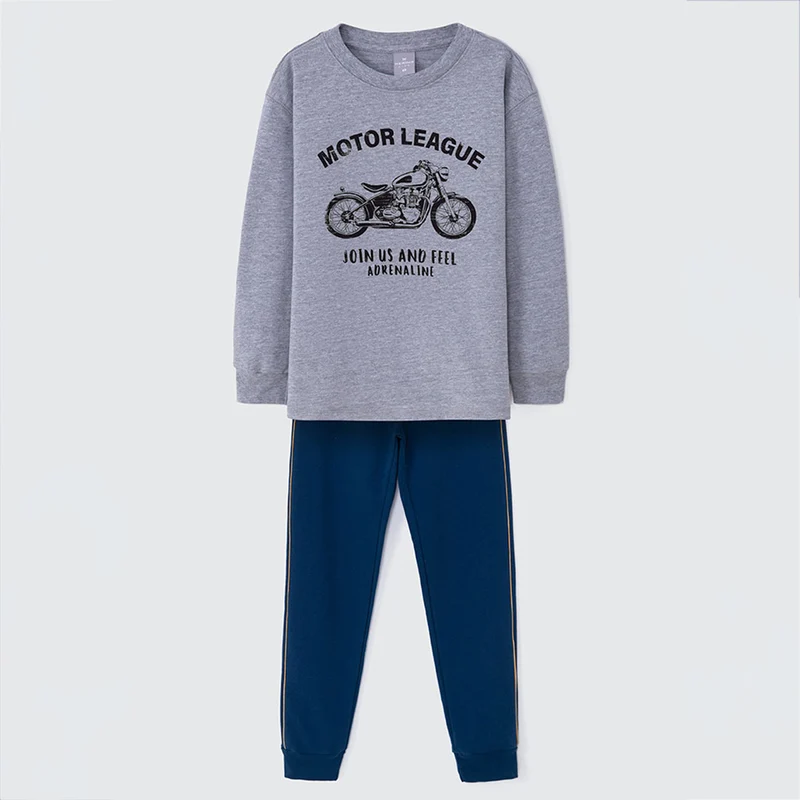 Conjunto de Camiseta Manga Longa e Calça Motor League Hering Infantil - Masculino 14 / Menino