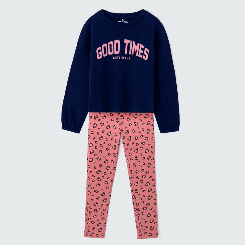 Conjunto Blusa Manga Longa e Legging Good Times Hering Infantil - Feminino 06 / Menina