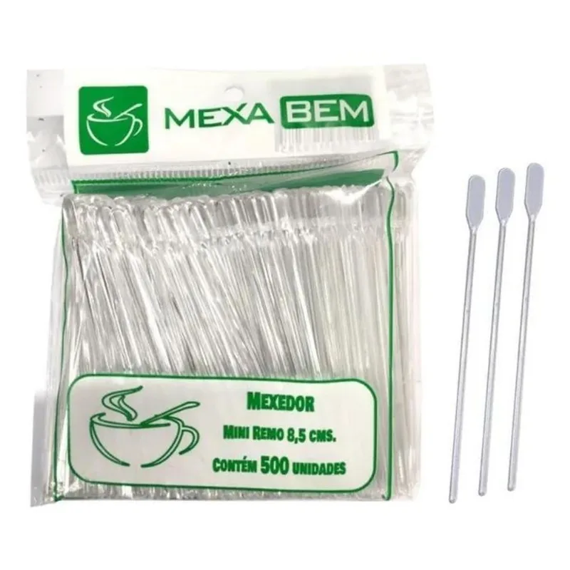 Mexedor Para Café Palheta Cristal Com 1000 Unidades