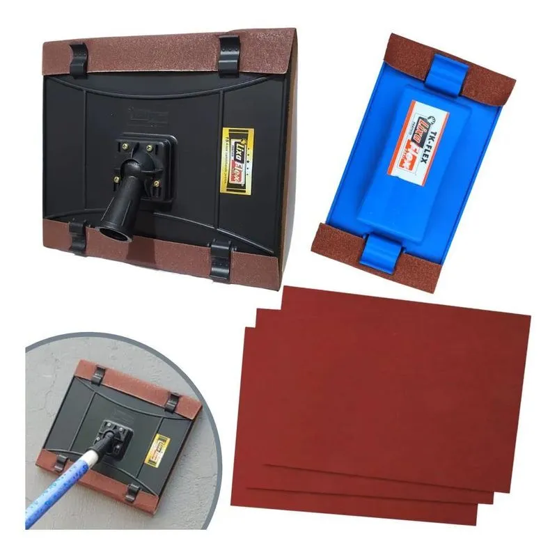 2x Kit Suporte Para Lixar + Suporte 1/2 Lixa + 10 Lixas Tigr