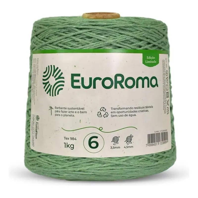 Barbante Euroroma 1 Kg Fio 6 Esmeralda - 802