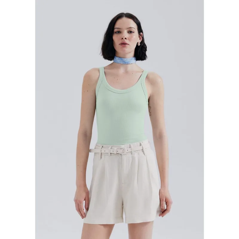 Regata Básica Feminina Slim Rib - Verde EXG