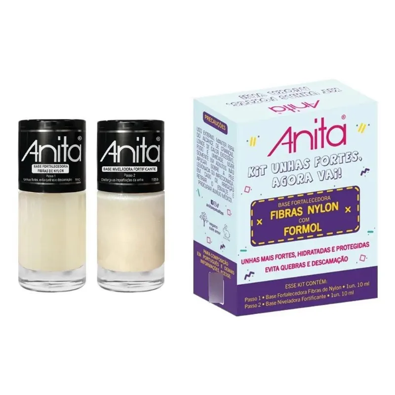 5x Anita Kit Unhas Fortes Agora Vai Fortalecedora E Nivelad