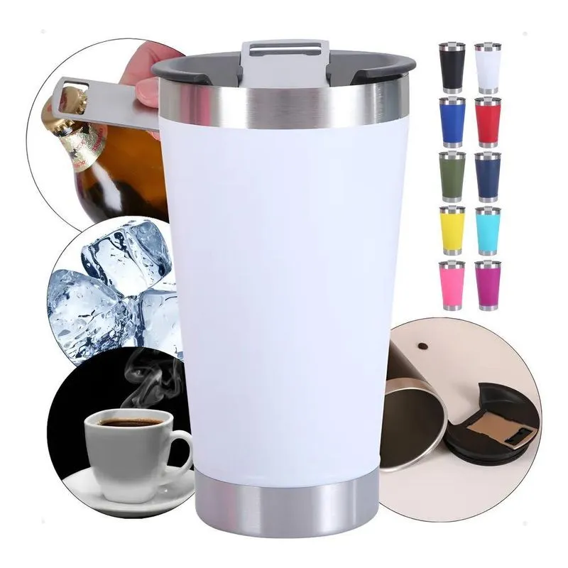 Copo Termico Aço Inox Vácuo Com Tampa E Abridor Cerveja Bran