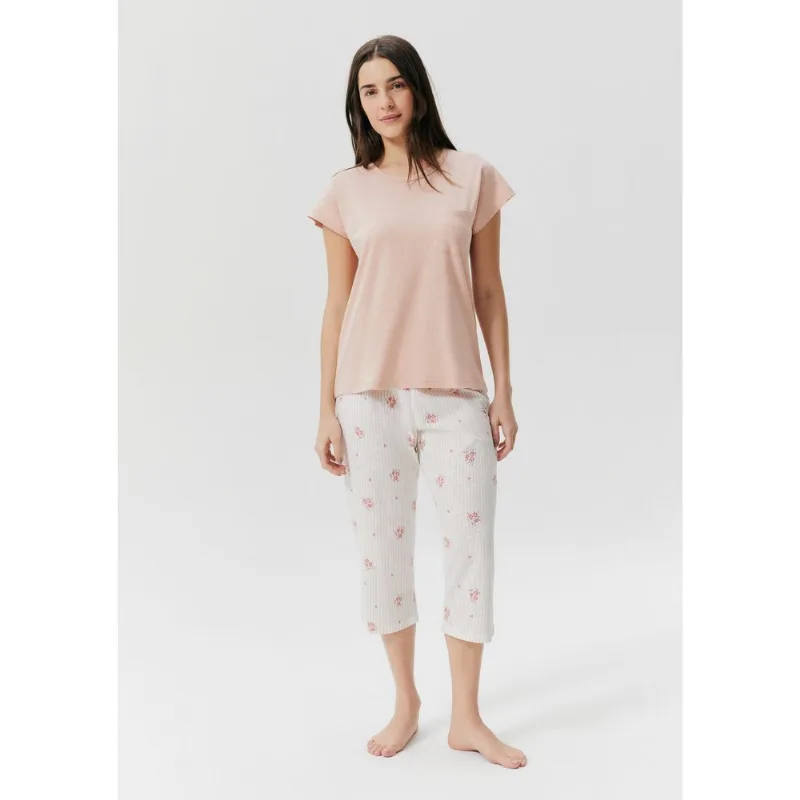 Pijama Longo Feminino Estampado - Rosa XXG