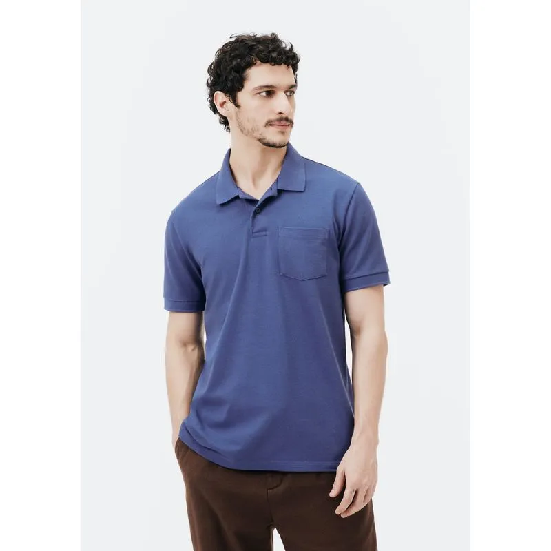 Camisa Polo Básica Masculina Manga Curta - Azul EXG