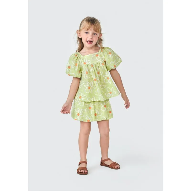 Saia Infantil Toddler Estampada - Verde 004
