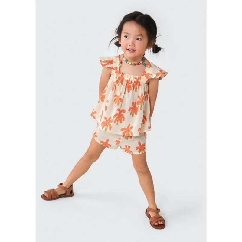 Shorts Infantil Menina Toddler - Laranja 001