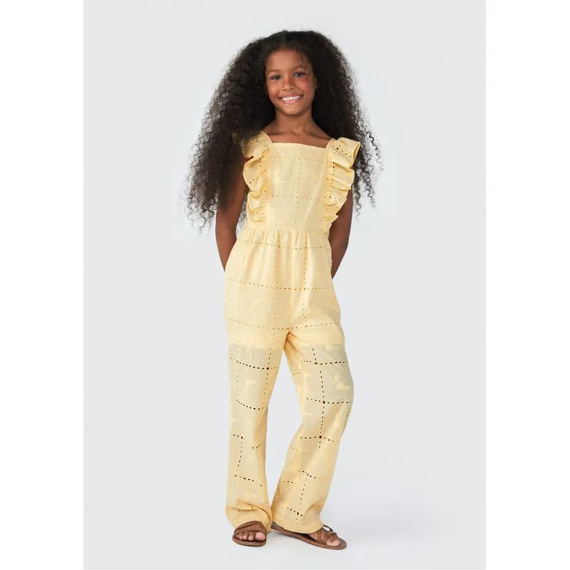 Macacão Infantil Menina - Amarelo 010