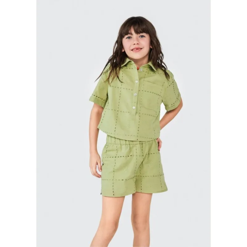 Shorts Infantil Menina - Verde 014