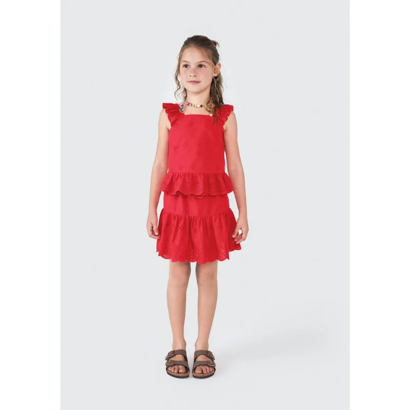 Shorts Infantil Menina - Vermelho 012