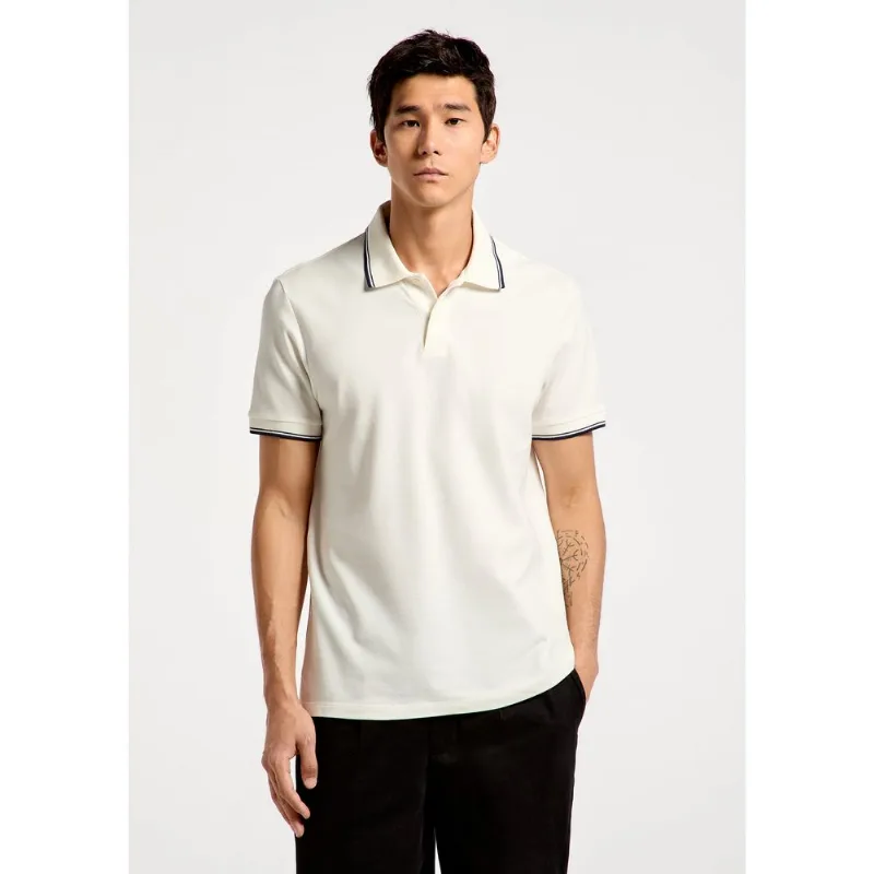 Camisa Polo Básica Masculina Manga Curta Em Piquet - Branco EXG