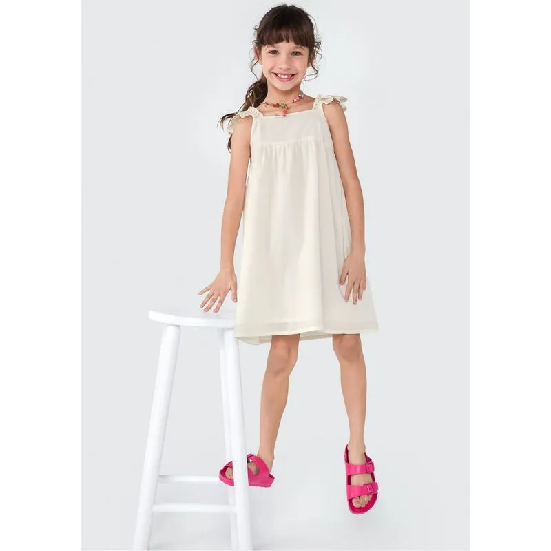 Vestido Curto Infantil - Bege 008