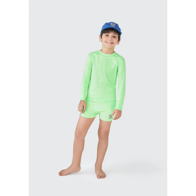 Camiseta Infantil Unissex Manga Longa Com Proteção Solar - Verde 008