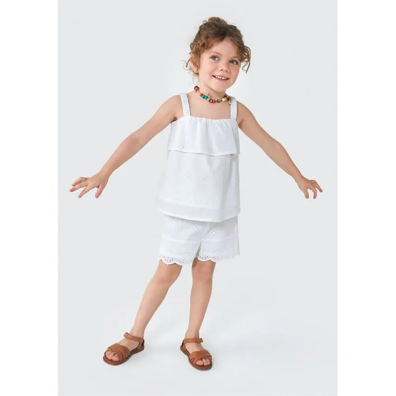 Shorts Infantil Menina Toddler - Branco 004
