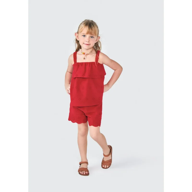 Shorts Infantil Menina Toddler - Vermelho 003