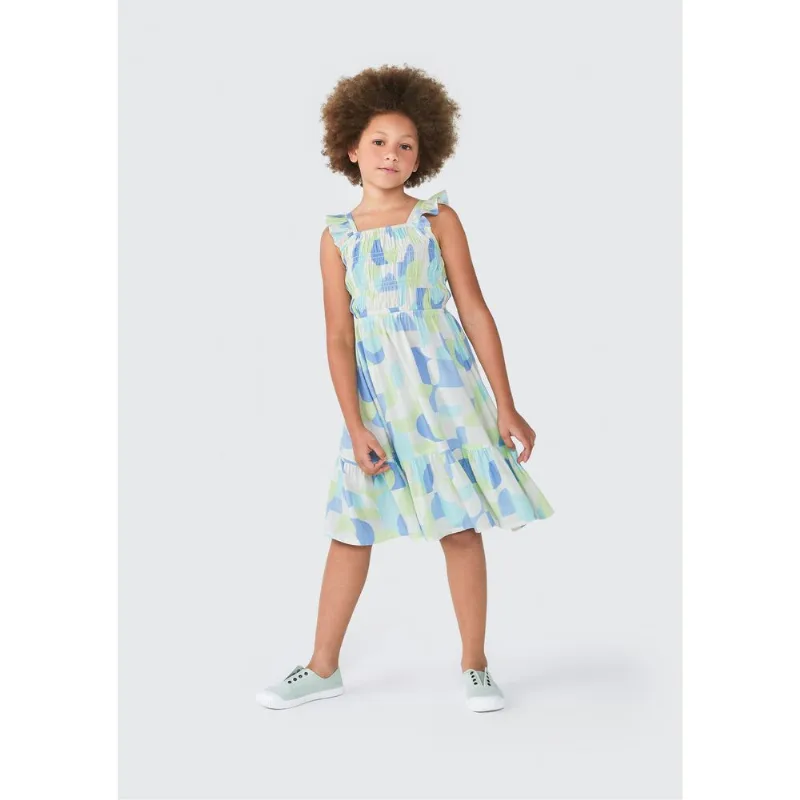 Vestido Curto Infantil - Azul 010