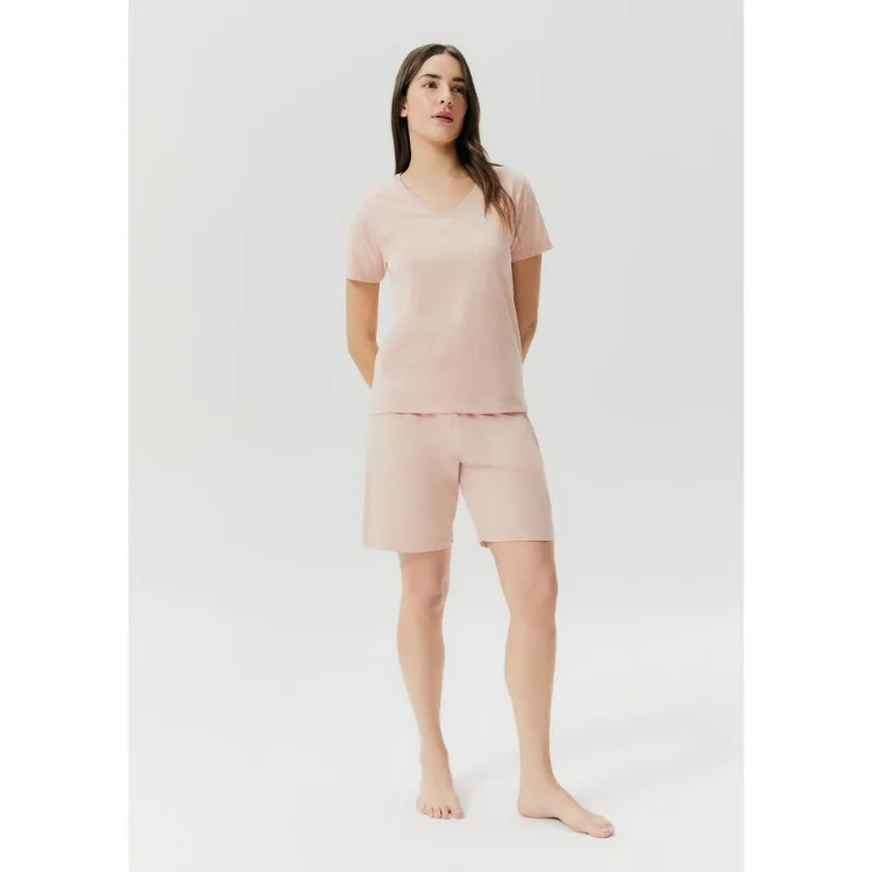 Pijama Curto Feminino Estampado - Rosa P