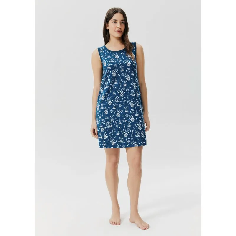 Camisola Estampada Em Malha Flamê - Azul P