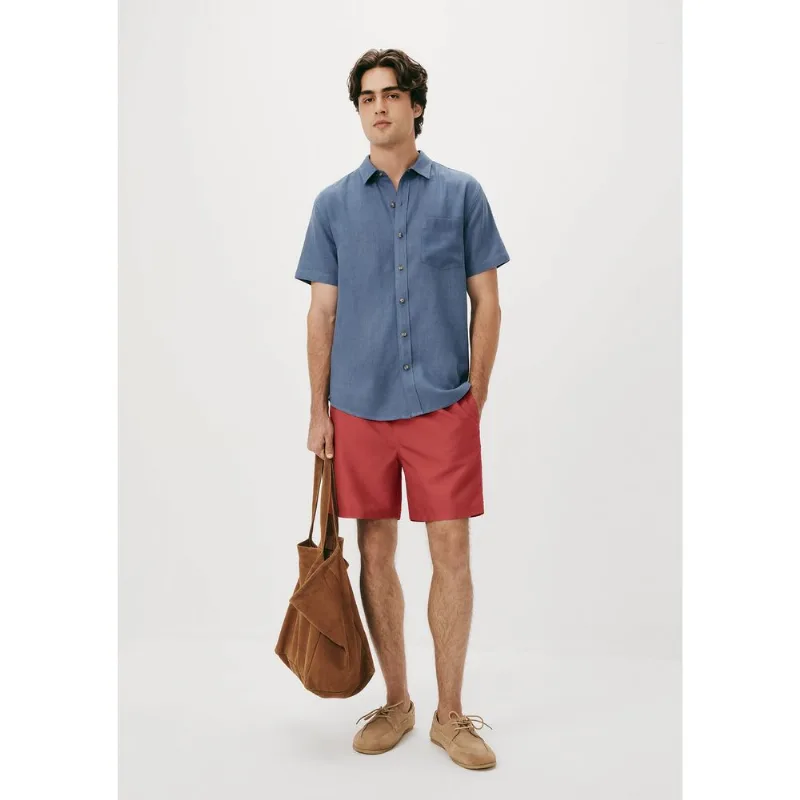 Shorts Praia Básico Masculino - Vermelho XXG
