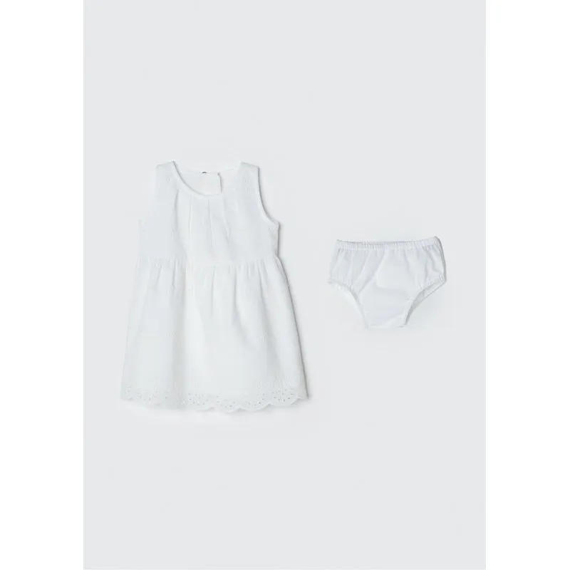 Vestido Body Bebê Regata + Calcinha - Branco 12M