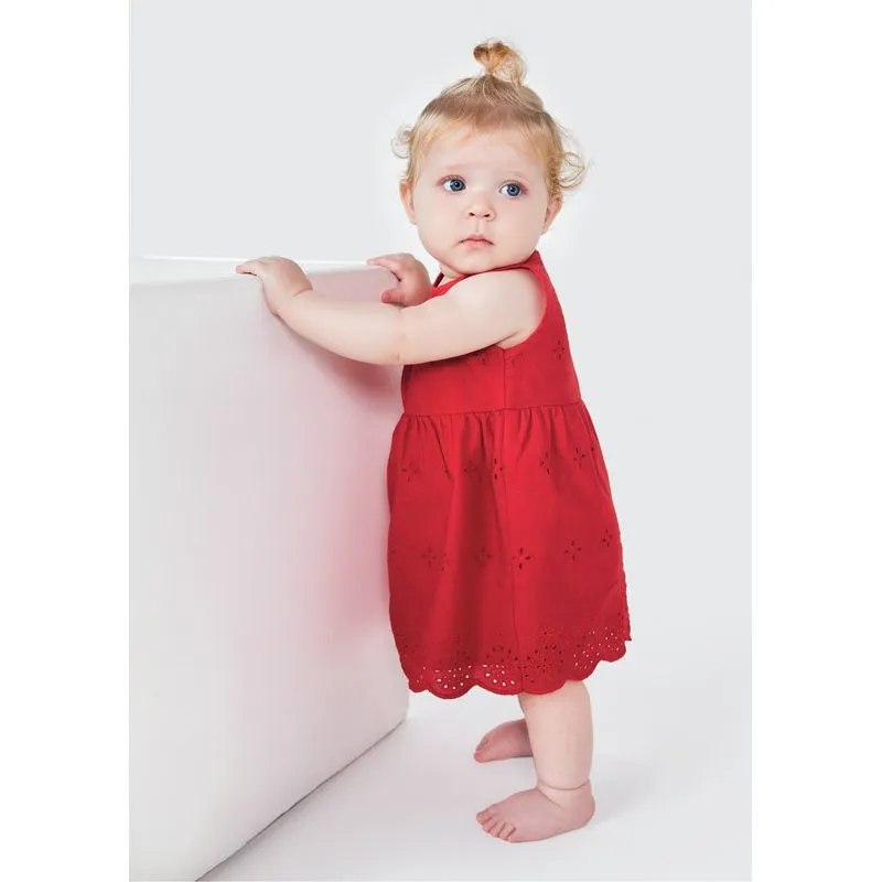 Vestido Body Bebê Regata + Calcinha - Vermelho 12M