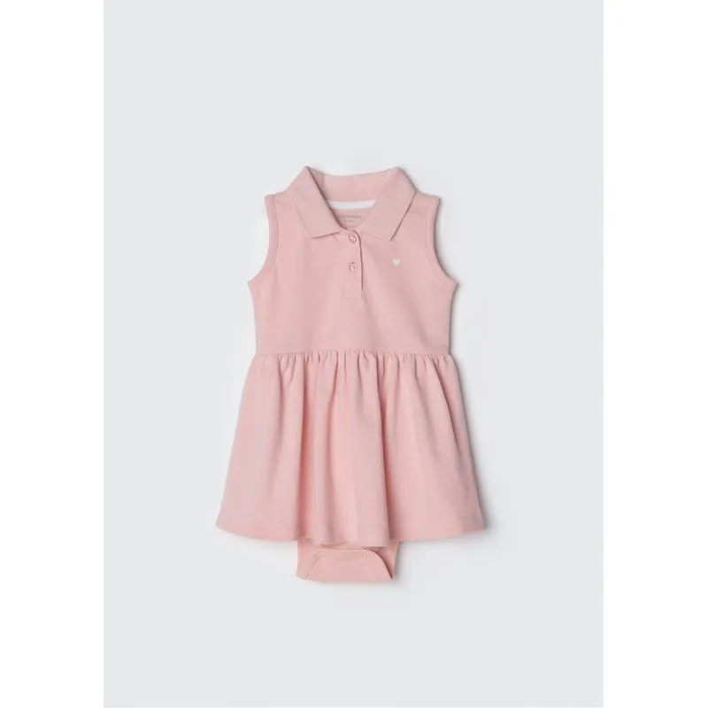 Body Vestido Bebê Menina Gola Polo Hering Kids - Rosa 03M