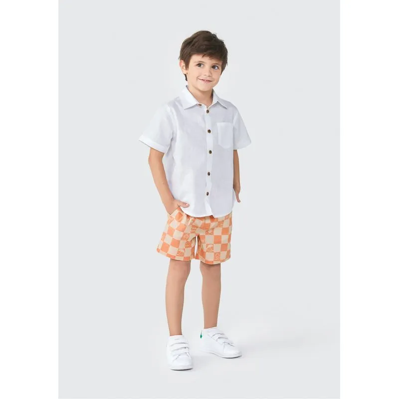 Shorts Infantil Menino Toddler - Laranja 002