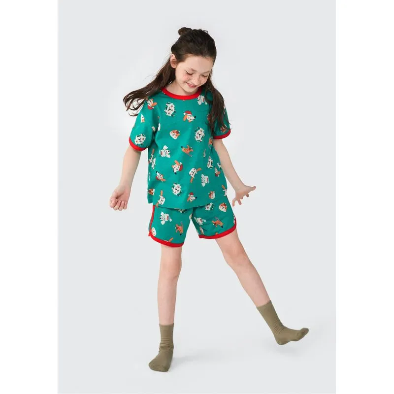 Pijama Infantil Unissex Estampado - Verde 012