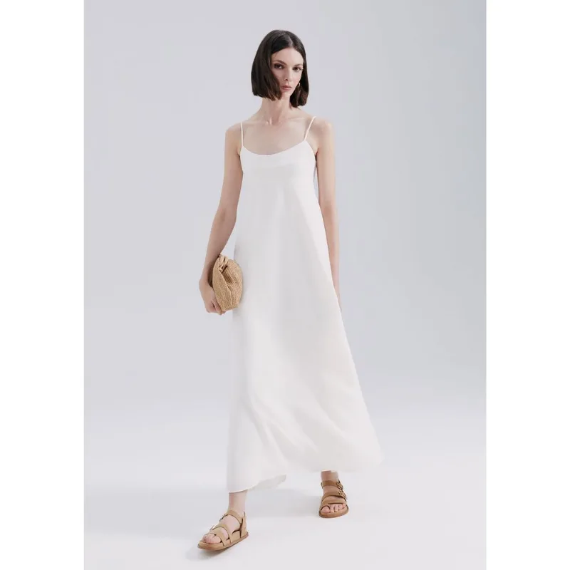 Vestido Midi Em Modal - Off white P