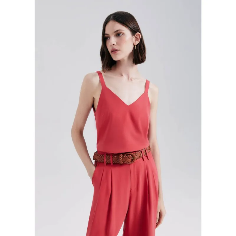 Regata Feminina Em Peach Touch - Vermelho XP