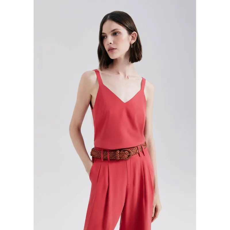 Regata Feminina Em Peach Touch - Vermelho M