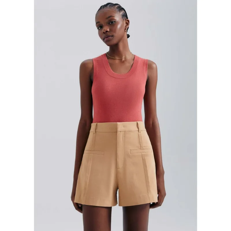 Shorts Feminino Em Alfaiataria - Bege 042