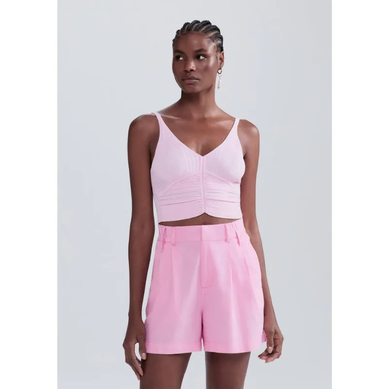Shorts Feminino De Alfaiataria Em Linho - Rosa 042