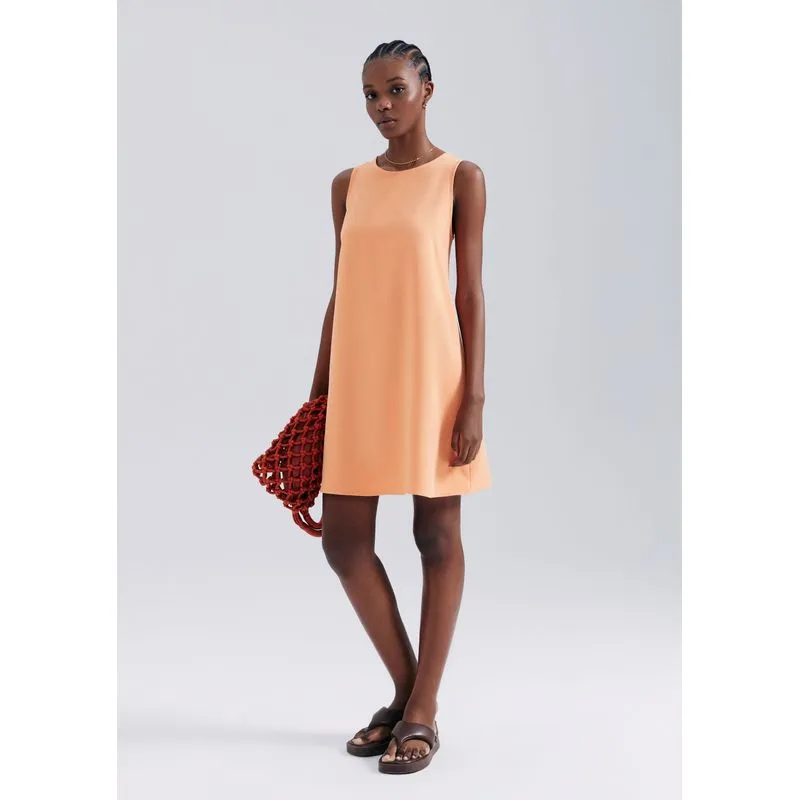 Vestido Curto Em Viscose - Laranja XG