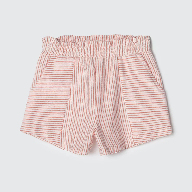 Shorts Clochard Listras Vermelho Hering Infantil - Feminino 08 / Menina