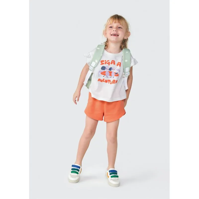 Conjunto Curto Infantil Menina Toddler - Off white 001