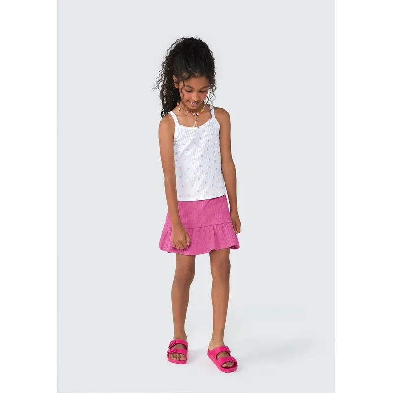 Conjunto Curto Infantil Menina - Off white 008