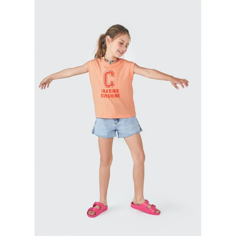 Regata Infantil Menina - Laranja 006