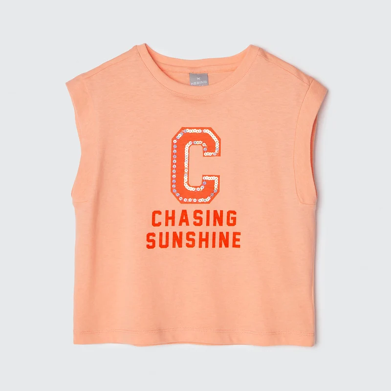 Camiseta Regata Chasing Sunshine Laranja Hering Infantil - Feminina 12 / Menina