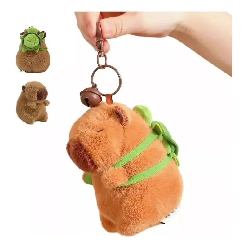 2x Chaveiro Capivara Mochila Tartaruga Fofo Sino Pelúcia 12c